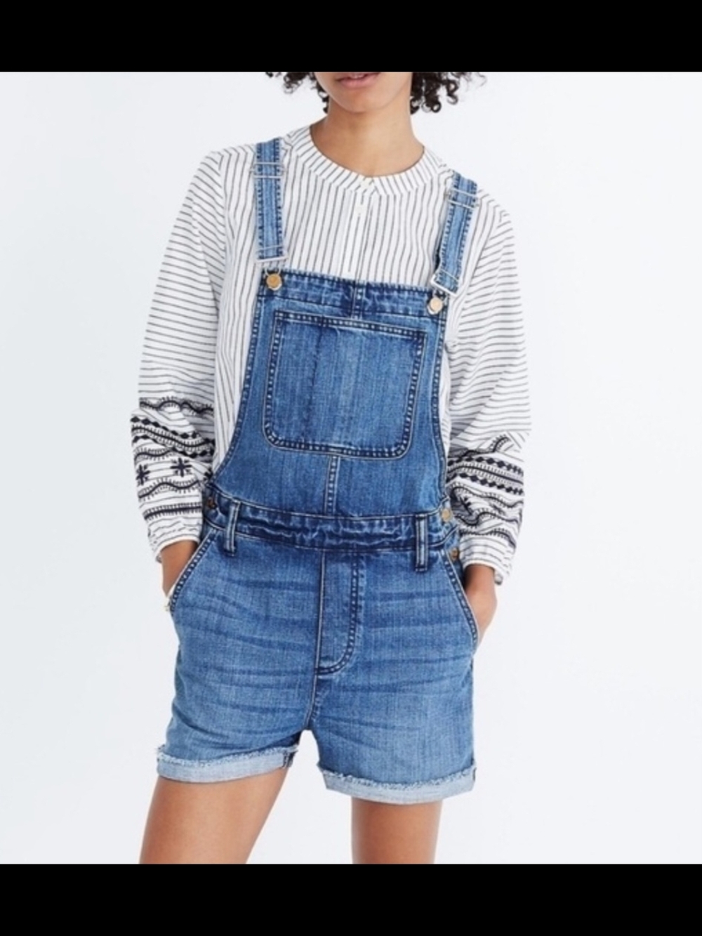 Madewell Medium Blue Denim Overalls Bib